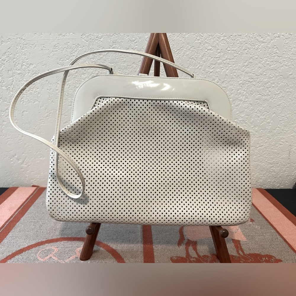 VTG MEYERS Made In USA White Patented Leather Clutch Shoulder Purse, Bag